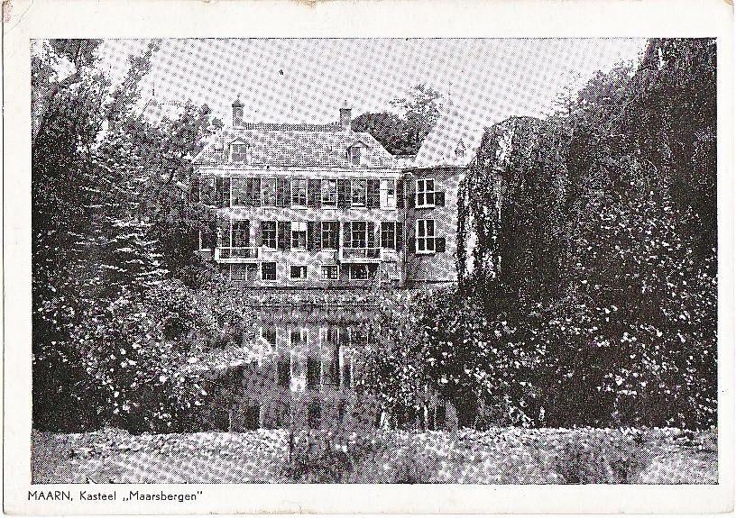 Maarn (U) Kasteel Maarsbergen 1955., Verzamelen, Verzenden, 1940 tot 1960, Gelopen, Utrecht