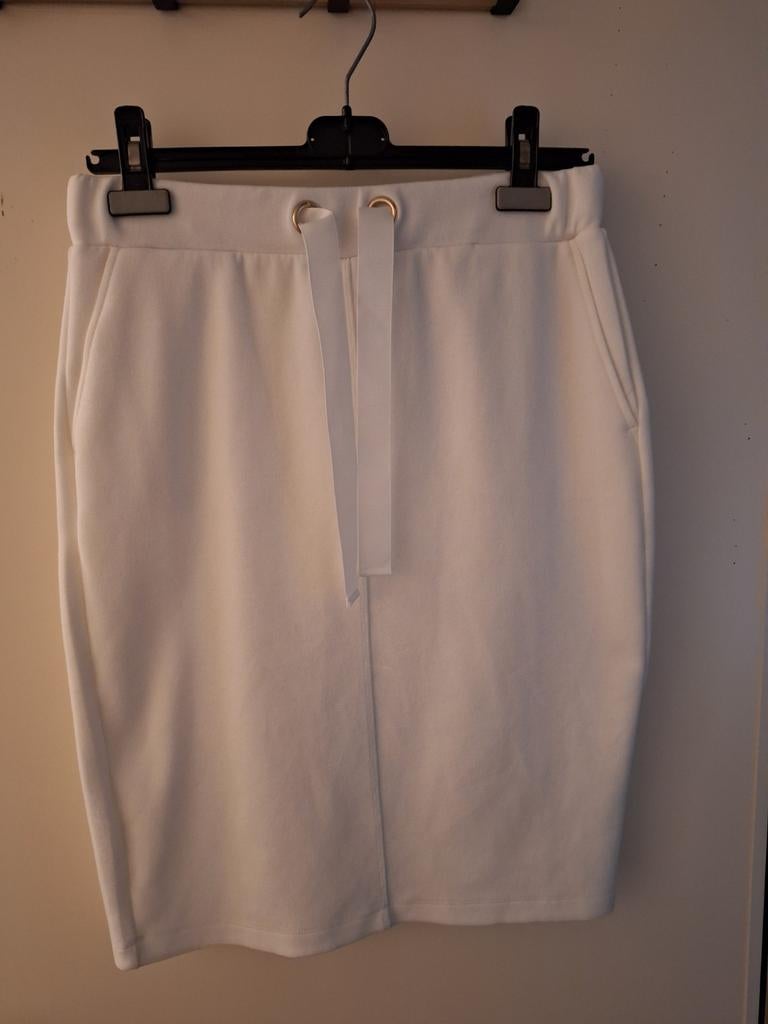 Witte kokerrok met trekkoord - Bloomings Amsterdam, Maat 38/40 (M), Bloomings Amsterdam, Wit, Ophalen of Verzenden