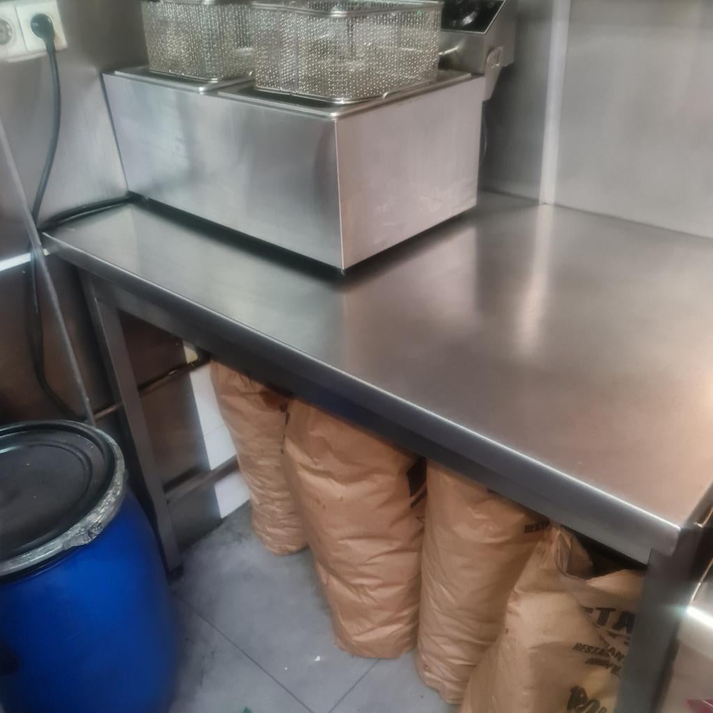 RVS WERKTAFEL, Ophalen, Rechthoekig, 50 tot 100 cm