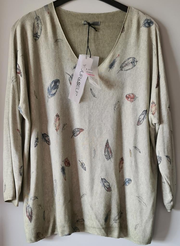 Shirt met bladeren L nieuw, Kleding | Dames, Tops, Ophalen of Verzenden