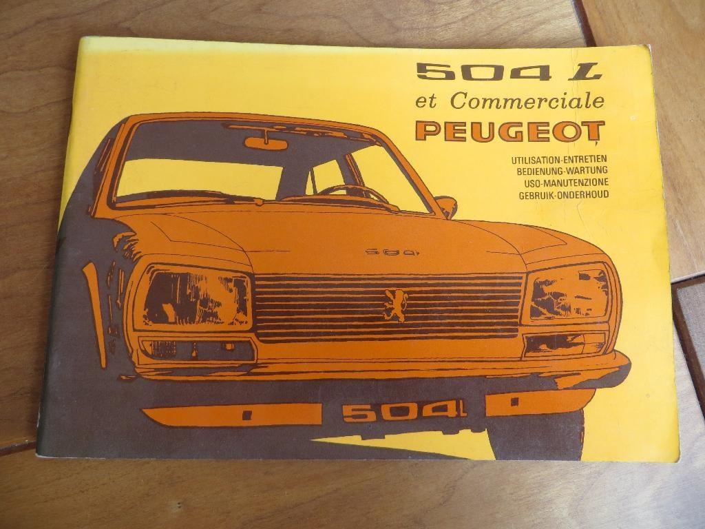Instructieboek Peugeot 504 L, Peugeot 504 Break 1974, mooi!, Ophalen of Verzenden