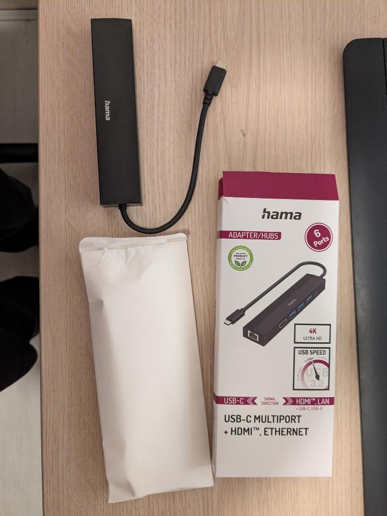 hama usb-c multiport hdmi ethernet usb-hub, Computers en Software, Dockingstations, Laptop, Ophalen of Verzenden, Zo goed als nieuw