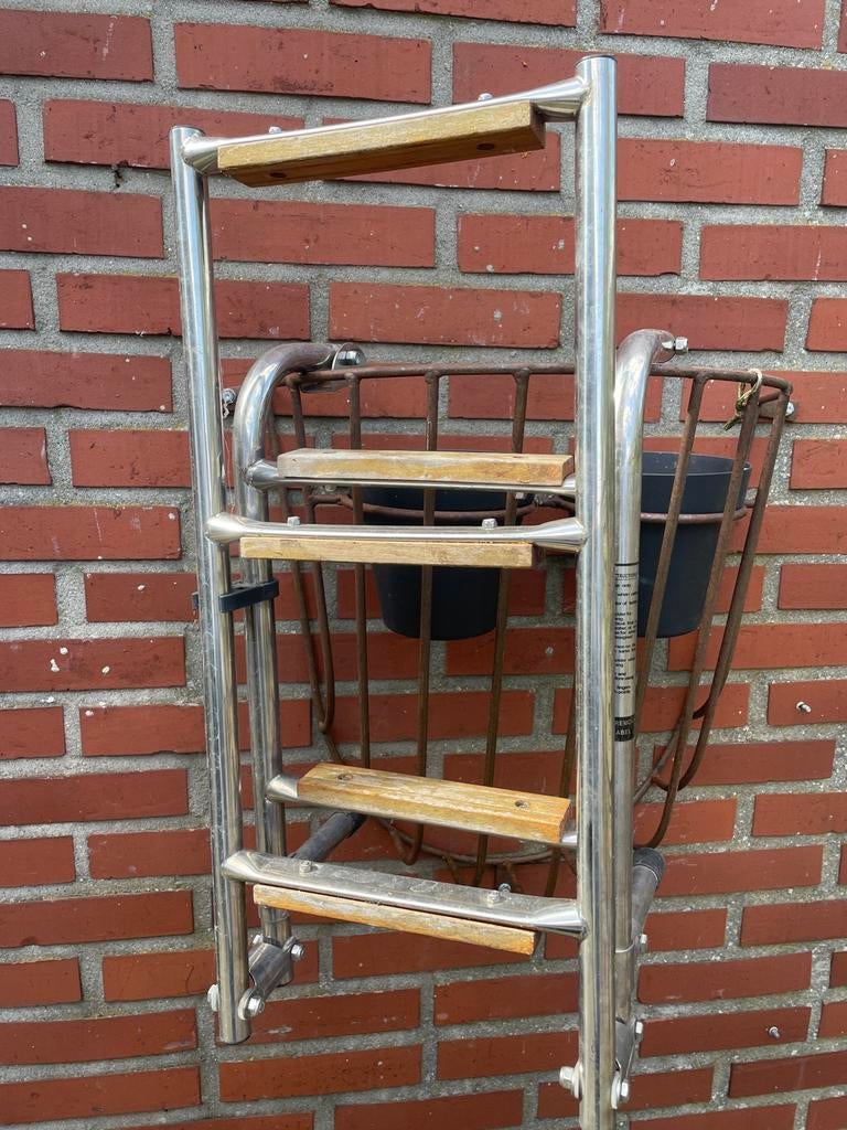 RVS zwemtrap met houten treden, Ophalen, Gebruikt, Overige typen