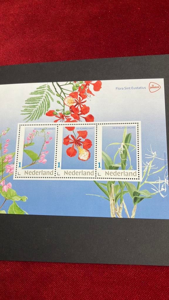 Postfris velletje Flora Sint Eustatius, Postzegels en Munten, Ophalen, Na 1940, Postfris