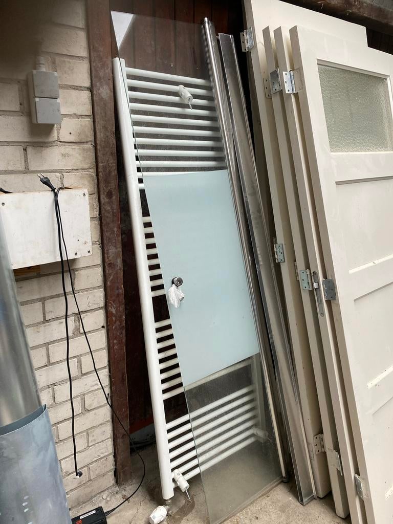 Douche deur 196x50, Ophalen, Gebruikt, Glas, Douche