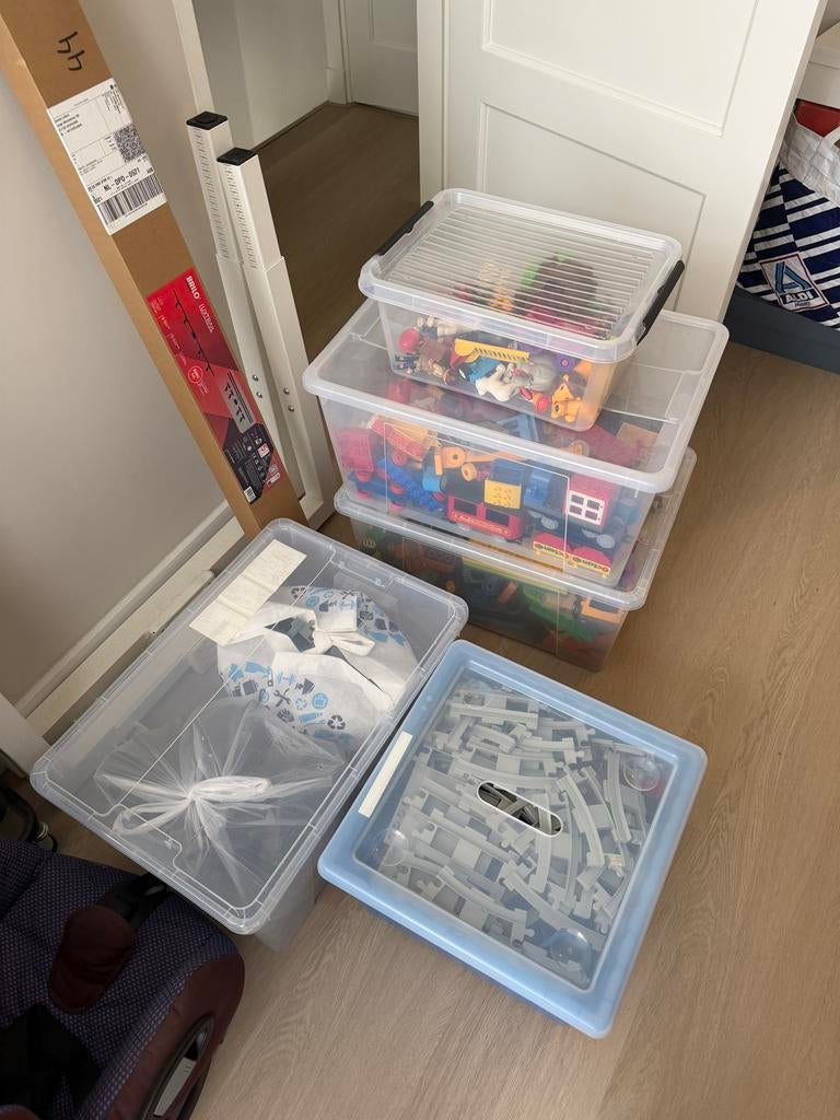 Grote partij Duplo en Lego treinrails, Ophalen, Gebruikt, Duplo, Losse stenen