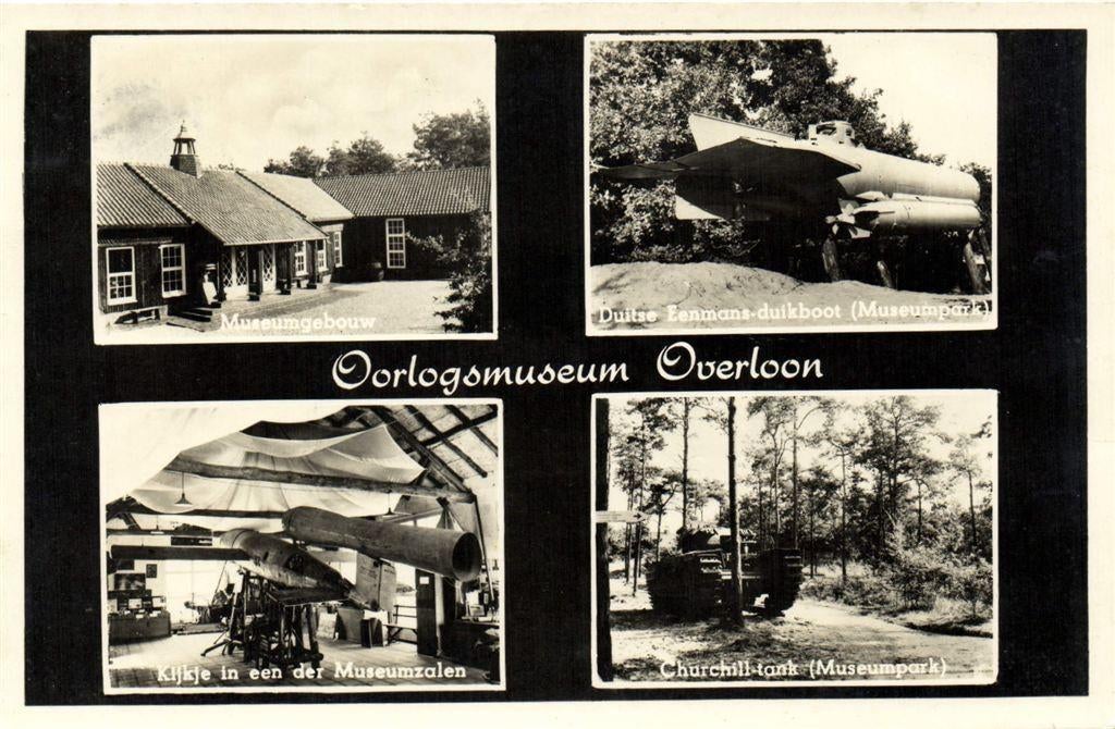 Oorlogsmuseum Overloon - 4 afb - 1956 gelopen, Ophalen of Verzenden, 1940 tot 1960, Gelopen, Noord-Brabant