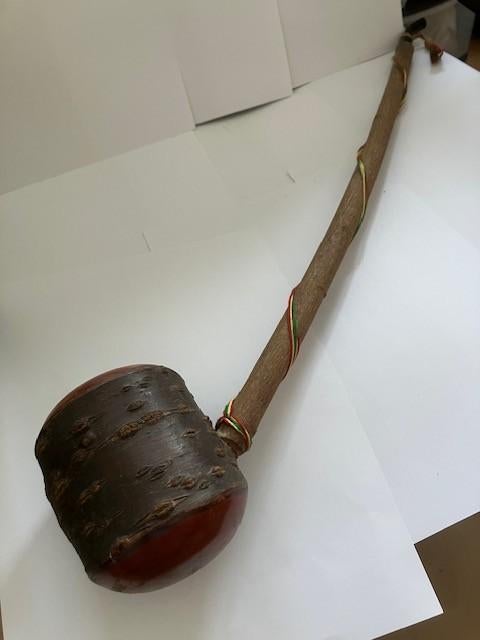 Grote rustieke sierpijp van takhout, Verzamelen, Ophalen of Verzenden, Zo goed als nieuw, (Water)pijp