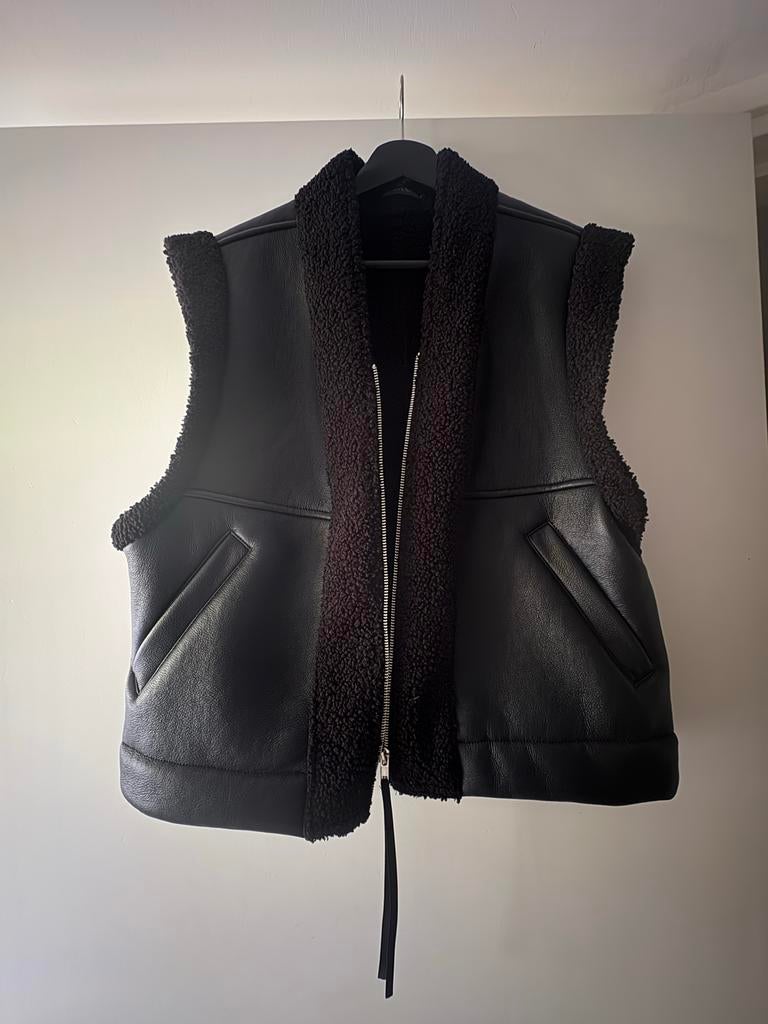 Geisha dames bodywarmer gilet leer maat L / 40, Ophalen of Verzenden, Zo goed als nieuw, Maat 38/40 (M), Zwart