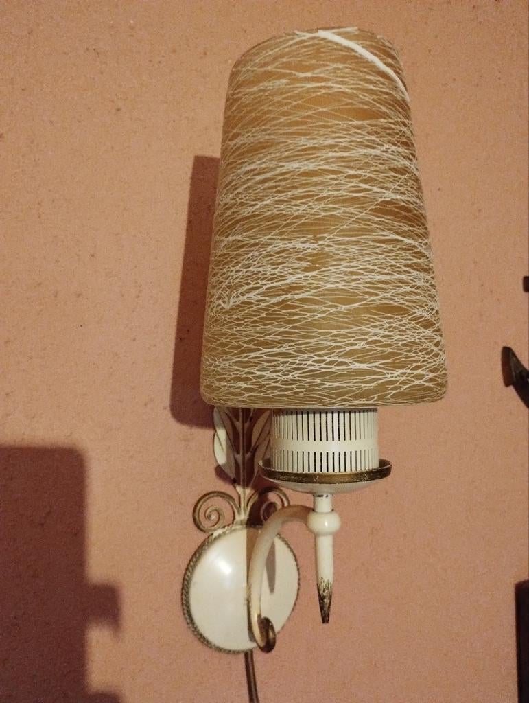 Prachtige brocante wandlamp met apparte glazen kelk, Ophalen of Verzenden, Zo goed als nieuw, Glas