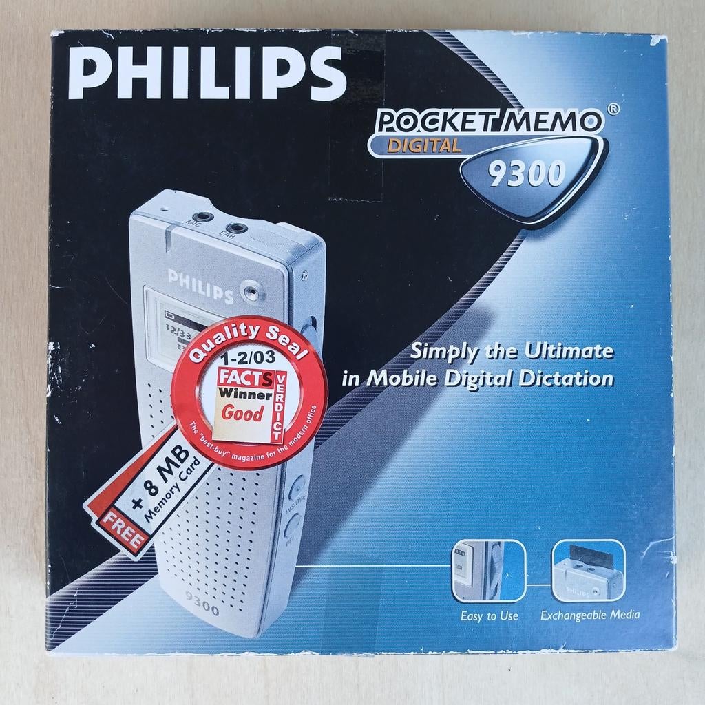 Philips Pocket memo 9300 Digitale voicerecorder Dictafoon, Ophalen of Verzenden, Gebruikt