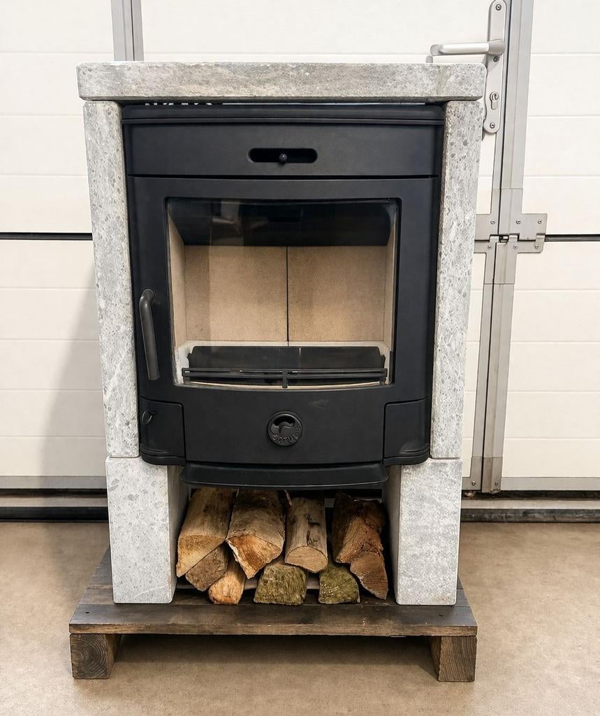 Prachtige speksteen houtkachel merk Scan, Huis en Inrichting, Kachels, Houtkachel, Ophalen of Verzenden, Zo goed als nieuw, Vrijstaand