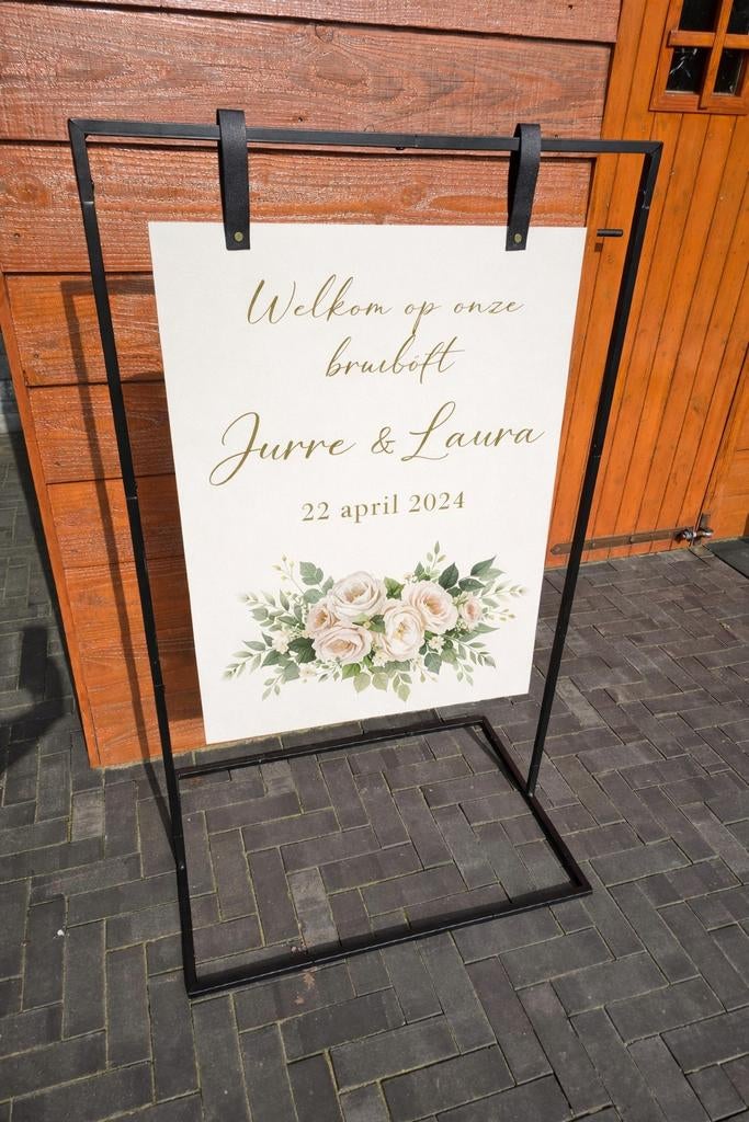 Welkomsbord houder te huur voor bruiloft of evenement, Ophalen of Verzenden, Zo goed als nieuw