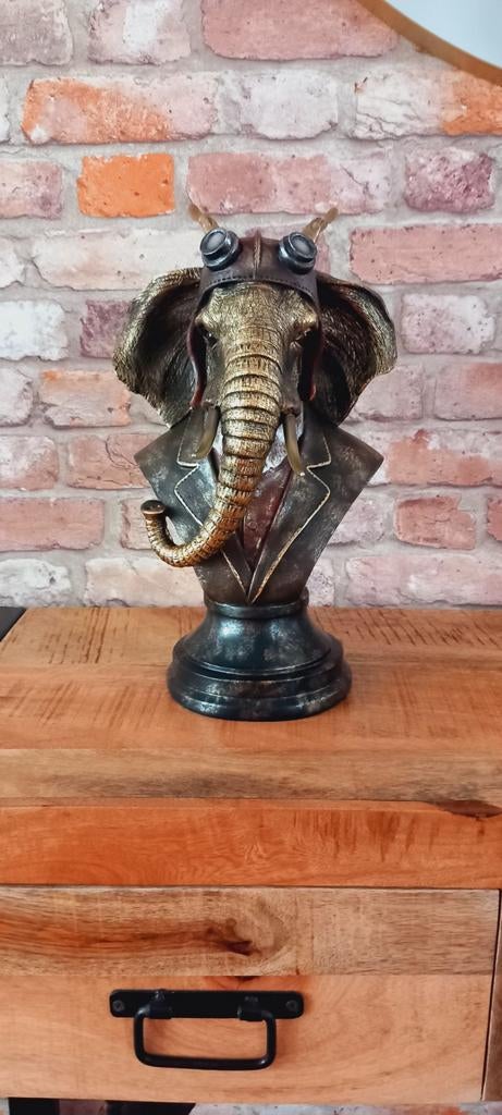 Grote 34cm Piloot Olifant Buste Beeld♥️SALE VERKOOP♥️, Verzamelen, Beelden en Beeldjes, Ophalen of Verzenden, Nieuw, Dier