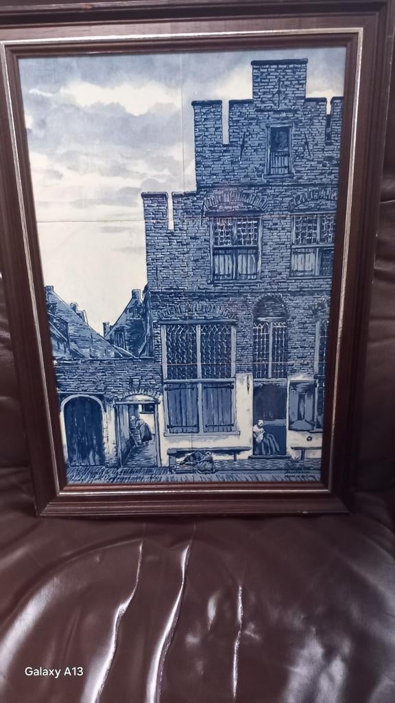 Mooi Tegel plateau echt DELFTSBLAUW, Antiek en Kunst, Antiek | Wandborden en Tegels, Ophalen of Verzenden