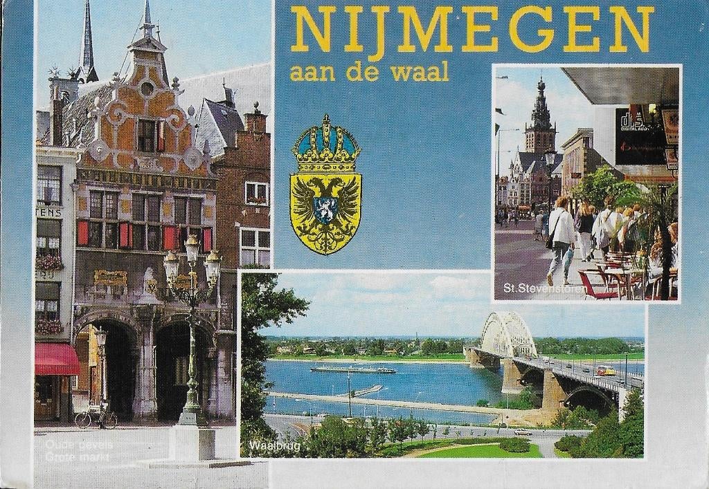 Ch317 gelopen ansichtkaart nijmegen aan de waal, Ophalen of Verzenden, 1980 tot heden, Gelopen, Gelderland