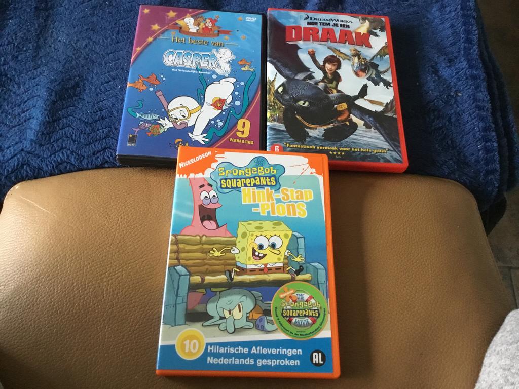 3DVD Casper,Sponsbob en hoe tem ik een draak, Ophalen, Tekenfilm, Alle leeftijden, Overige soorten