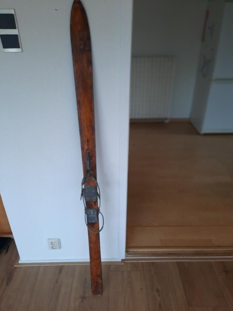 Antiek houten ski. Merk binding is Flex, Ophalen of Verzenden, Gebruikt, Ski's, Overige merken