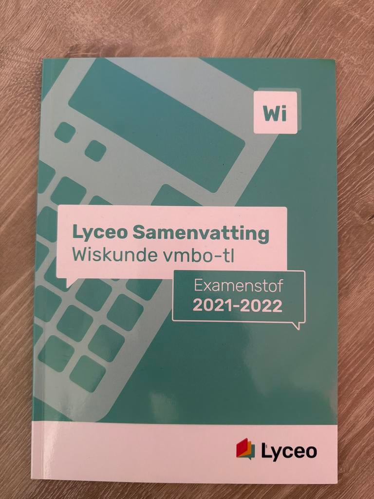Lyceo Samenvatting Wiskunde vmbo-tl Examenstof 2021-2022, Boeken, Schoolboeken, Ophalen, Nieuw, VMBO, Wiskunde A