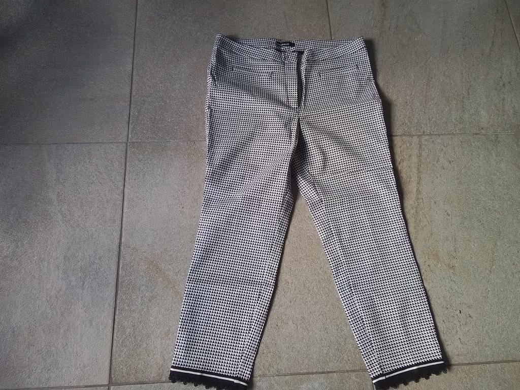 Nieuwe Cambio broek, zwart/wit, maat 46, enkellengte., Cambio, Wit, Maat 46/48 (XL) of groter, Nieuw