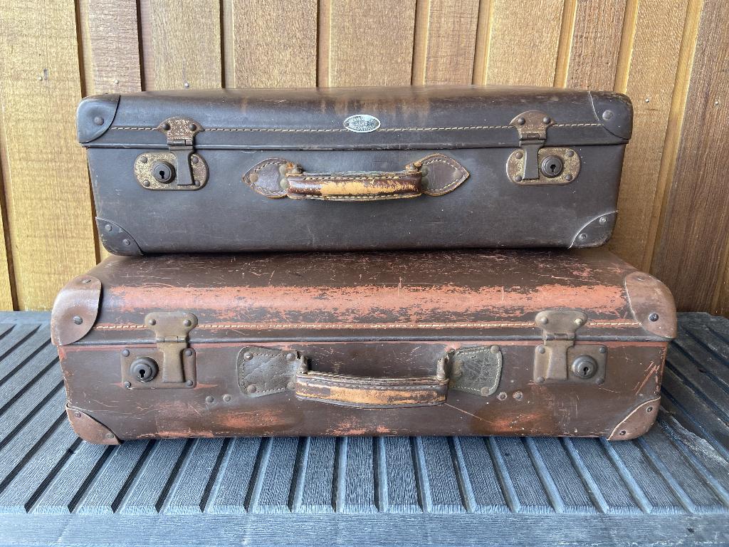 2 vintage koffers jaren 30-50, Ophalen, Gebruikt, Hard kunststof, Minder dan 50 cm