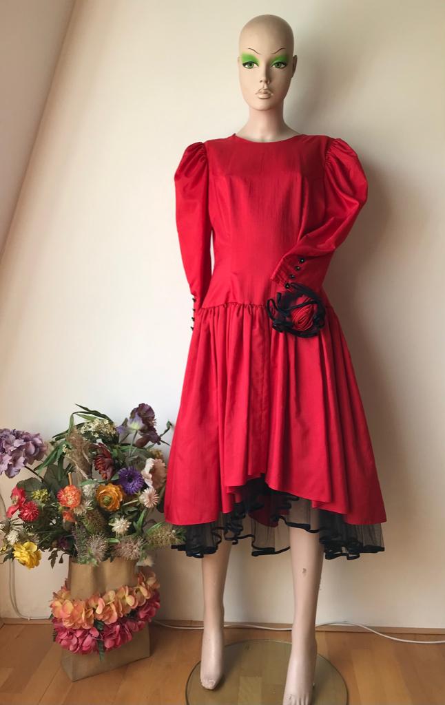 Cocktail jurk jaren 80 Maat M ROOD, Maat 38/40 (M), Cocktailjurk, Ophalen of Verzenden, Zo goed als nieuw