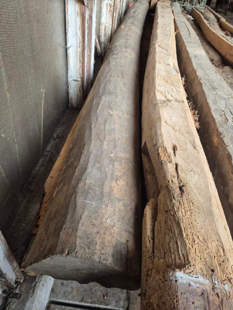 Oude Eiken balken diverse afmetingen, Ophalen of Verzenden, Gebruikt, 250 cm of meer, Balken