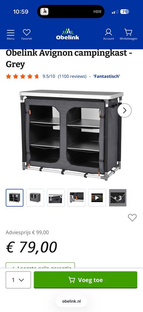 Obelink Avignon campingkast, Ophalen of Verzenden, Gebruikt