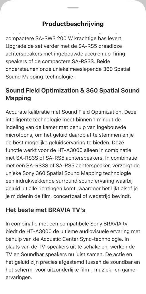 Te koop Sony Soundbar, Audio, Tv en Foto, Luidsprekers, Ophalen, Overige typen, Zo goed als nieuw, Sony