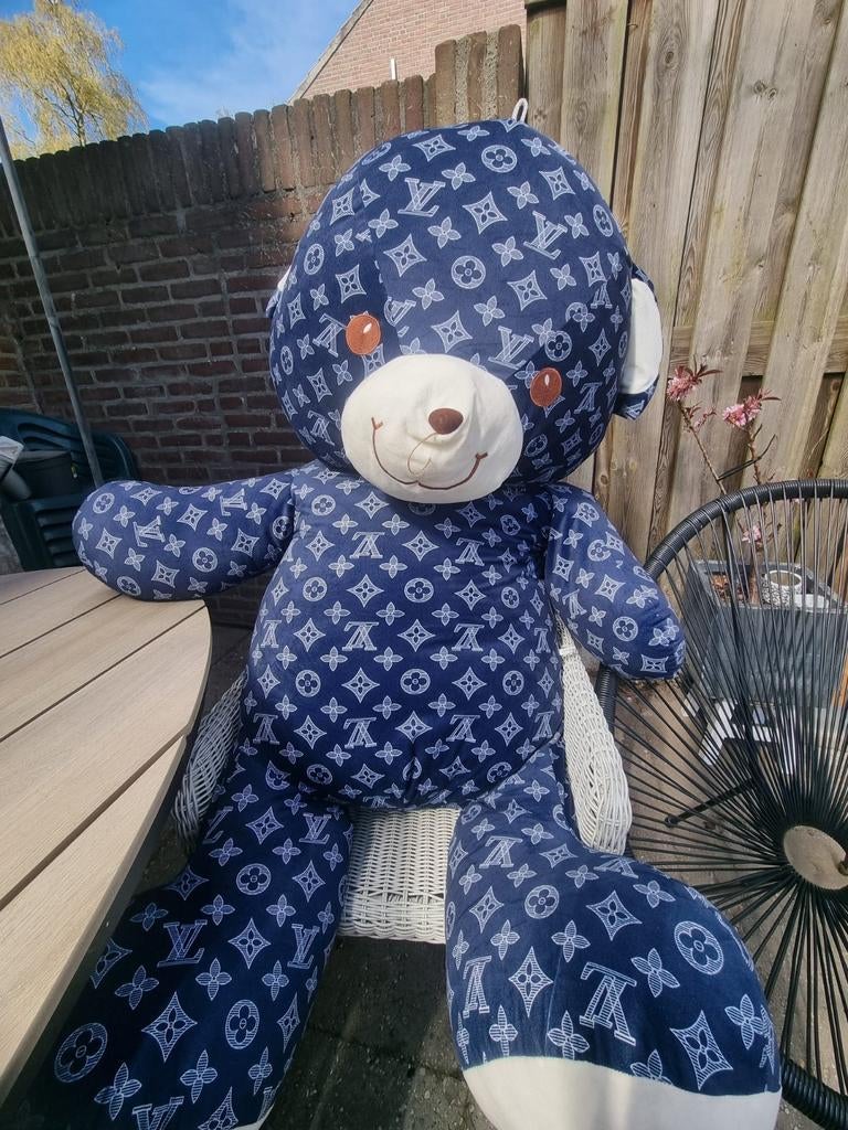 Grote blauwe knuffelbeer, Ophalen, Zo goed als nieuw, Beer