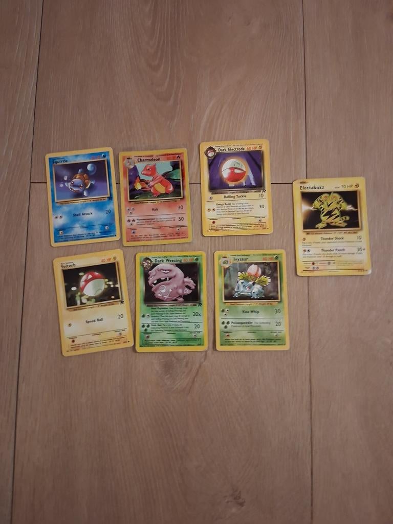 7 zeldzame Pokémon kaarten uit 1995 - Vintage collectie, Ophalen of Verzenden