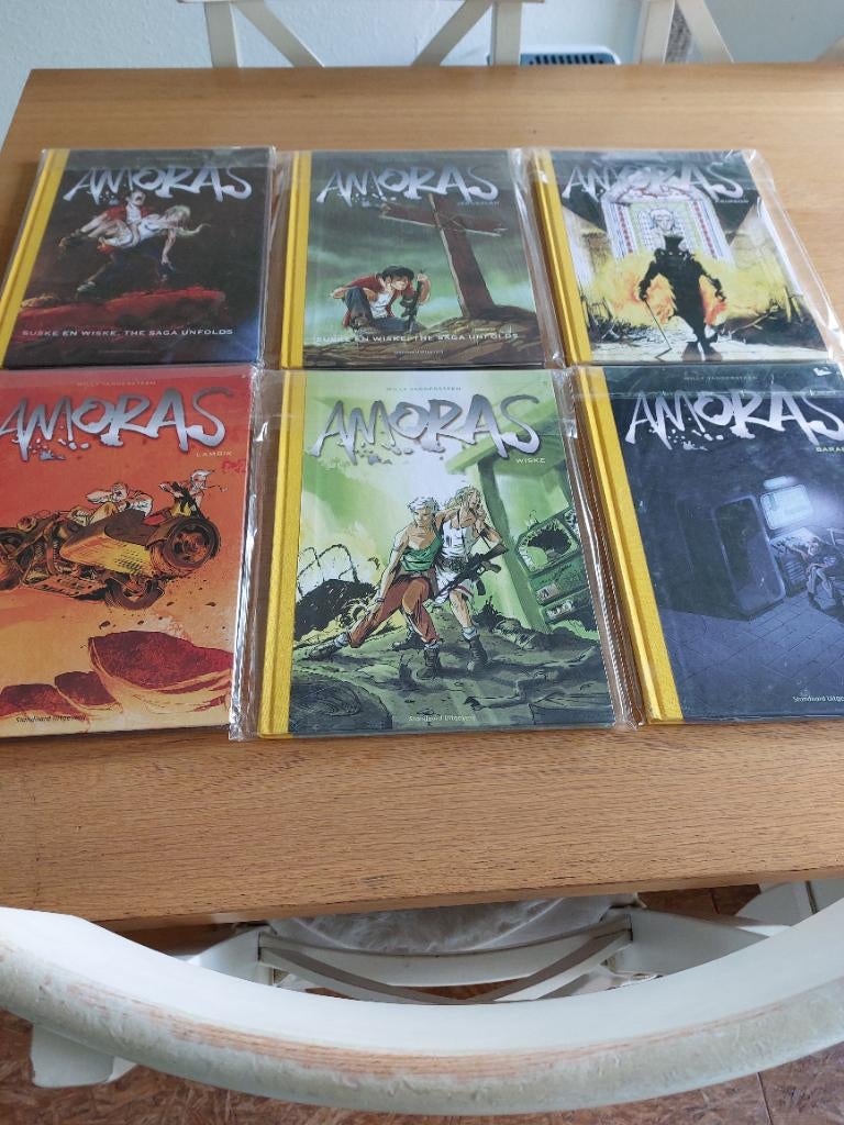 Suske en Wiske. Amoras. 6 hardcovers, linnen rug. Oplage 50, Boeken, Stripboeken, Complete serie of reeks, Ophalen of Verzenden