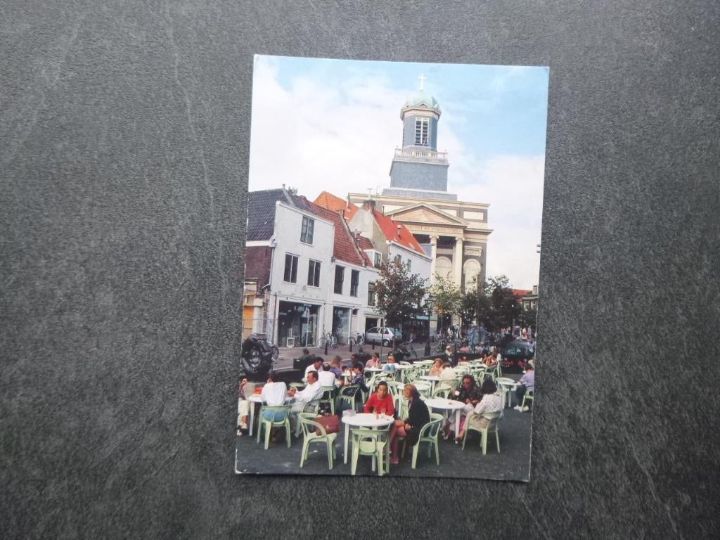 Leiden, Hartebrug kerk/terras, Verzenden, 1980 tot heden, Gelopen, Zuid-Holland