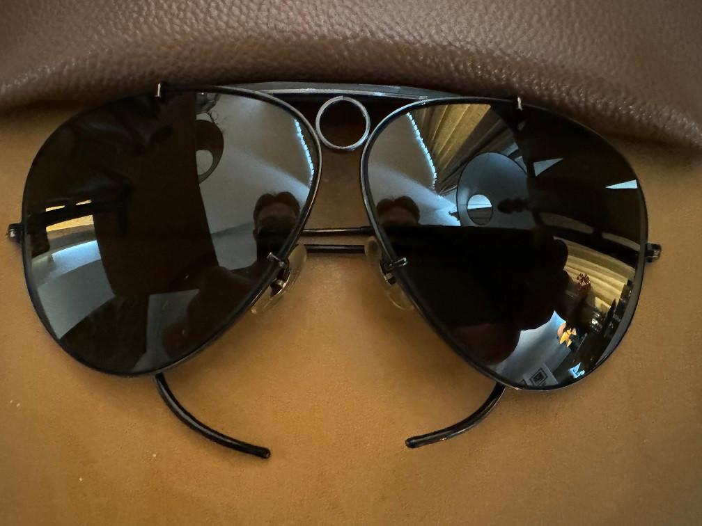 Vintage B&L Ray-ban Zonnebril Black Outdoorsman Shooter OS6, Ray-Ban USA, Zonnebril, Zwart, Ophalen of Verzenden