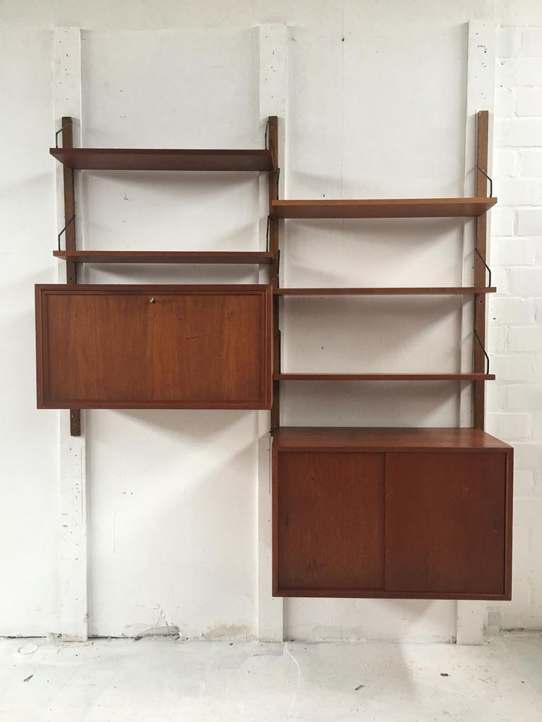 Poul Cadovius by Royal System vintage modulair wandsysteem, Huis en Inrichting, Kasten | Wandmeubels, Gebruikt, Met deur(en), 100 tot 150 cm