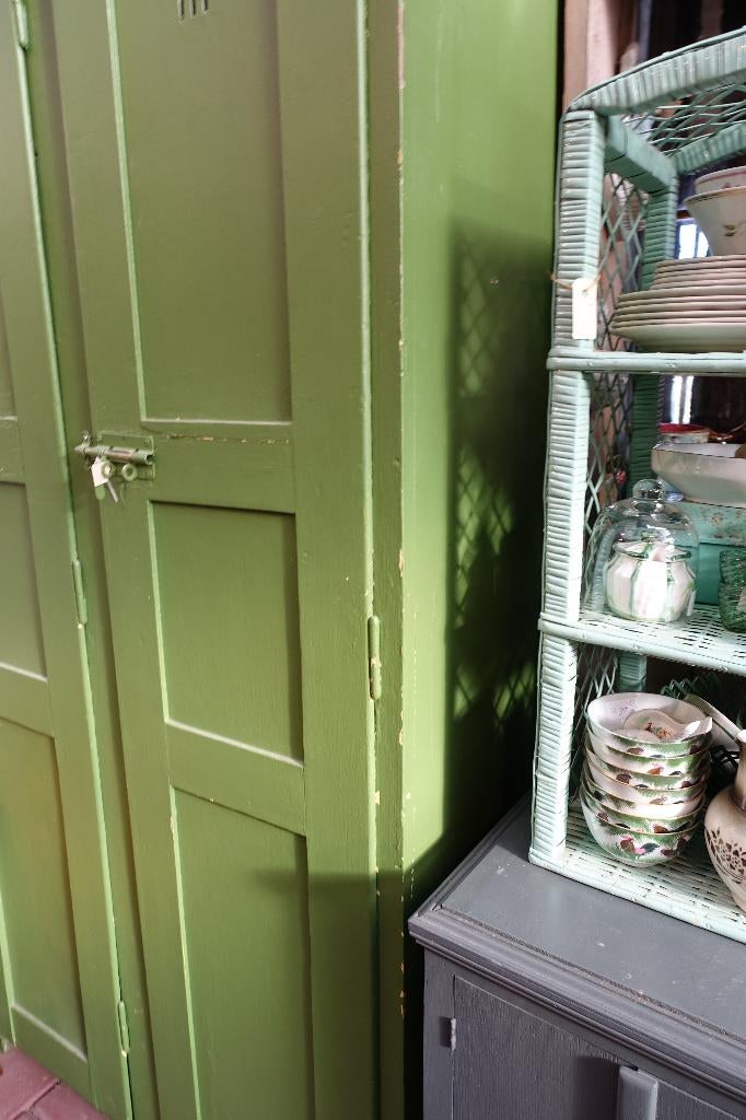 Dubbele Locker kast van hout, Ophalen, Gebruikt, Stoer/brocante