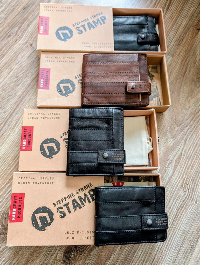 12x luxe lederen herenportemonnees, Verzenden, Nieuw