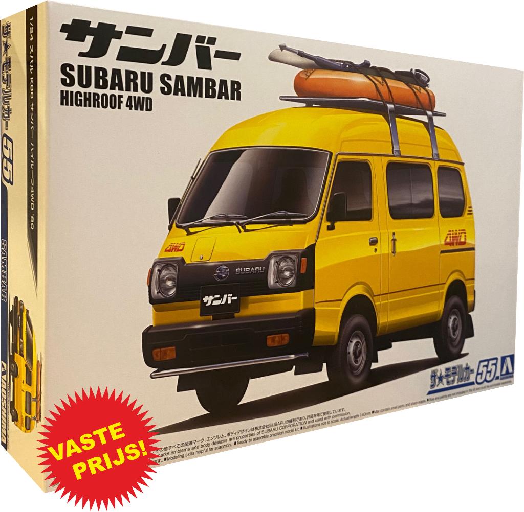Subaru Sambar Highroof 4WD (Aoshima 06389) 1/24, Overige merken, Auto, Groter dan 1:32, Nieuw