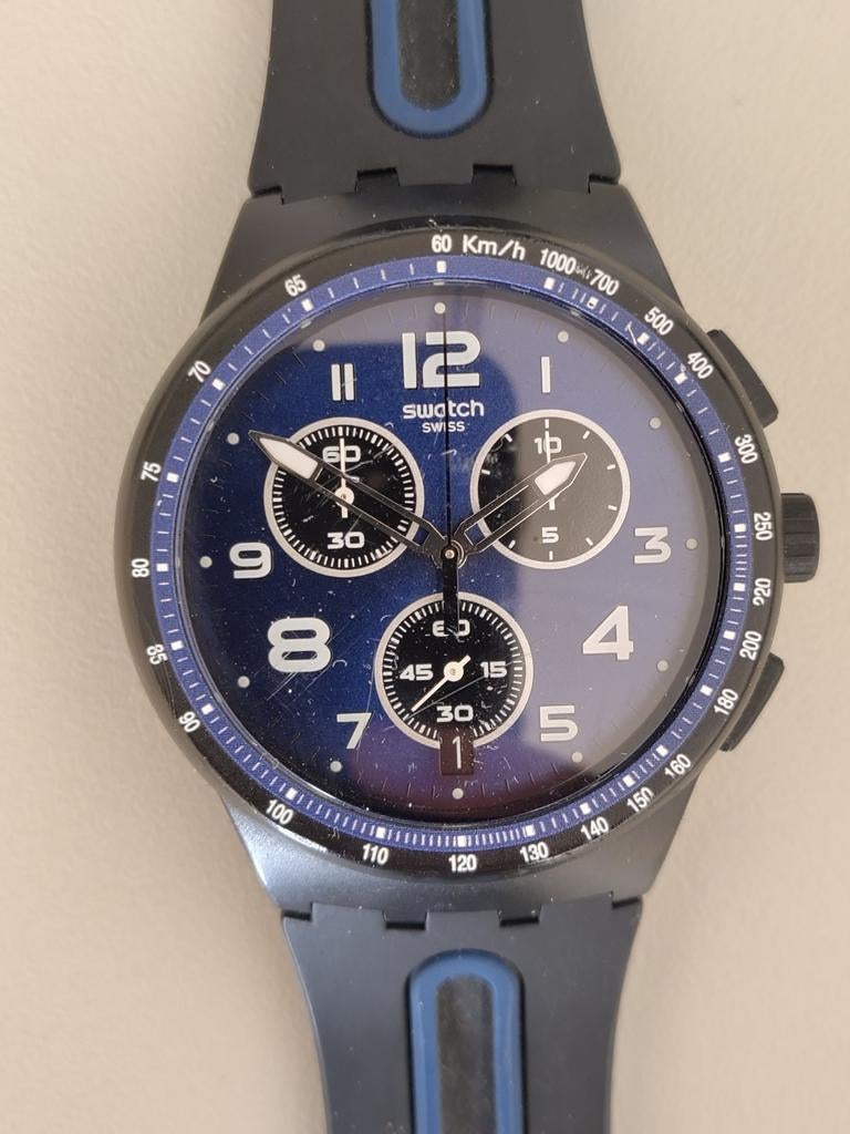 Swatch Nitespeed SUSB402, Sieraden, Tassen en Uiterlijk, Horloges | Heren, Kunststof, Polshorloge, Swatch, Kunststof