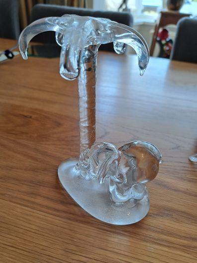 GLAZEN PALMBOOM MET OLIFANTFIGUUR, Antiek en Kunst, Ophalen of Verzenden