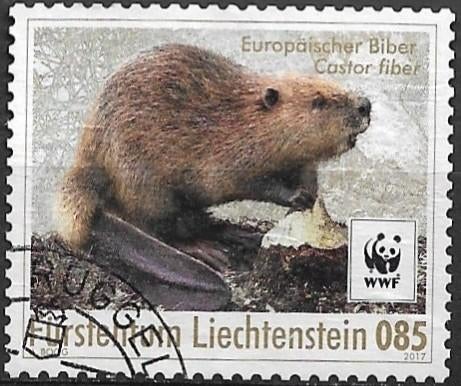 Liechtenstein 2017 mi.1875 WWF zoogdier BEVER nom.0,85, Verzenden, Overige landen, Gestempeld