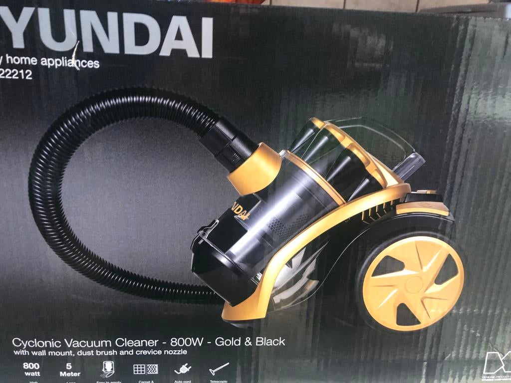 Hyundai Cyclonic Stofzuiger 800W Goud & Zwart, Witgoed en Apparatuur, Stofzuigers, Stofzuiger, Nieuw, Ophalen of Verzenden, Minder dan 1200 watt
