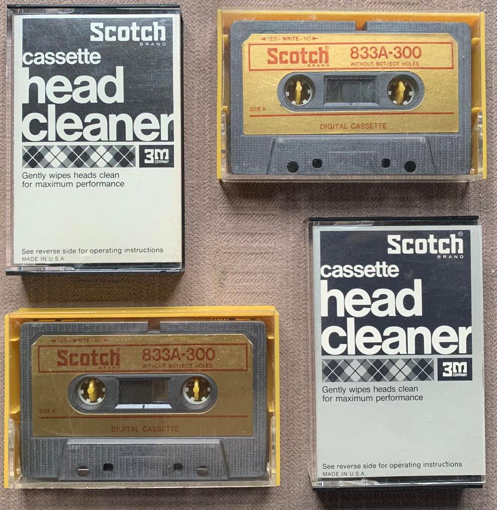 Zeldzaam Scotch digital cassette 833A-300 S-C-HC headcleaner, Gebruikt, 2 t/m 25 bandjes, Ophalen of Verzenden, 3M Scotch