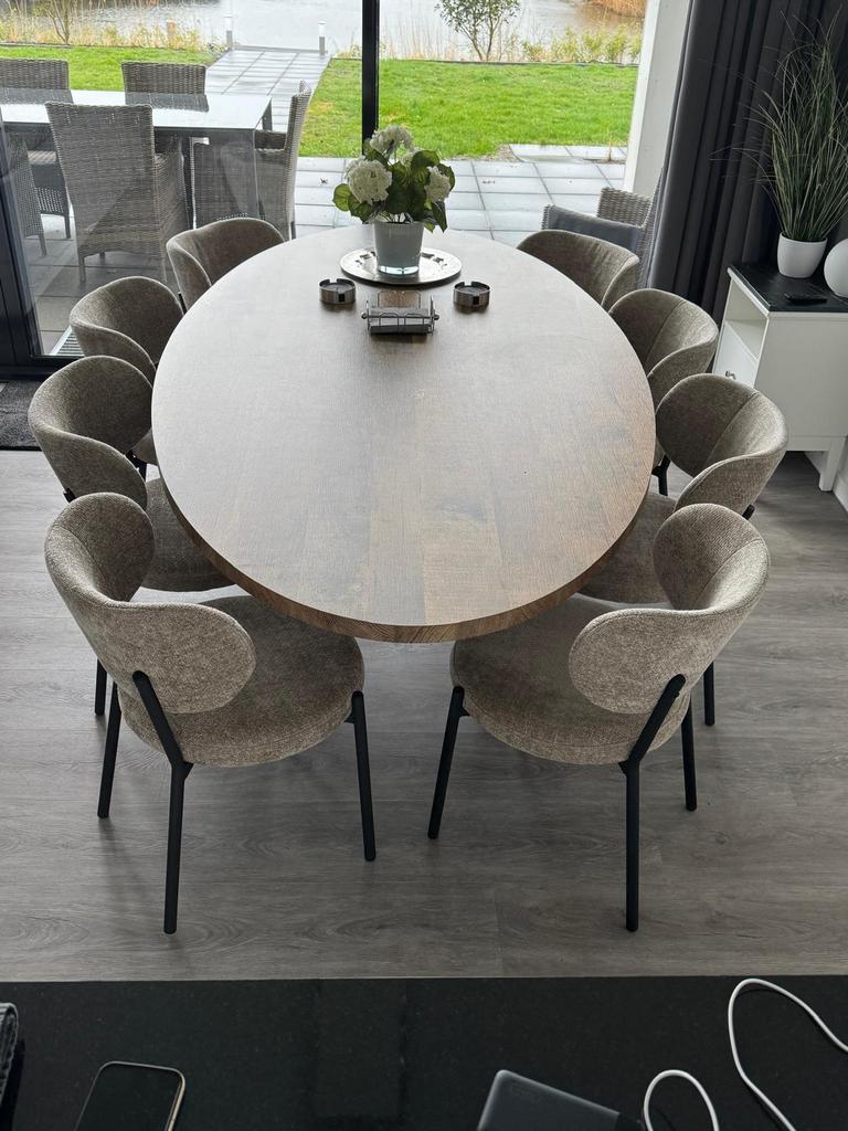 Eettafel, Huis en Inrichting, Tafels | Eettafels, Ovaal, 100 tot 150 cm, Eikenhout, 200 cm of meer