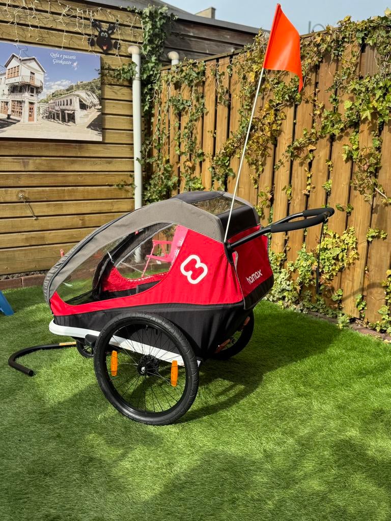 Hamax 2-Seater Bike Trailer / Kids Stroller, Ophalen, Zo goed als nieuw, Kinderkar, 80 kg of meer
