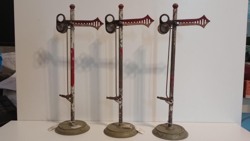 Drie blikken armseinen spoor 0, Hobby en Vrije tijd, Modeltreinen | Overige schalen, Overige merken, Gebruikt, Gelijkstroom of Wisselstroom