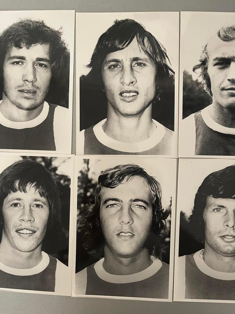 6 Oude Persfoto's Jaren '70 Ajax: Cruijff, Neeskens, Suurbie, Antiek en Kunst, Ophalen of Verzenden