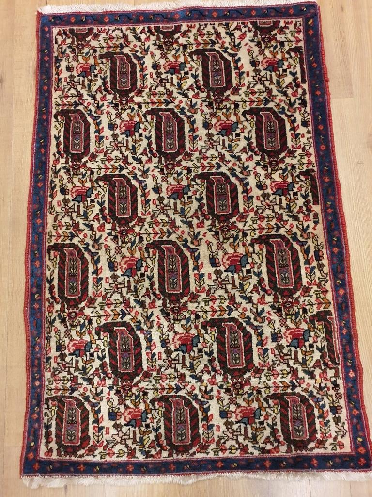 Vintage handgeknoopt perzisch tapijt malayer 104x66, Huis en Inrichting, Stoffering | Tapijten en Kleden, Gebruikt, 50 tot 100 cm