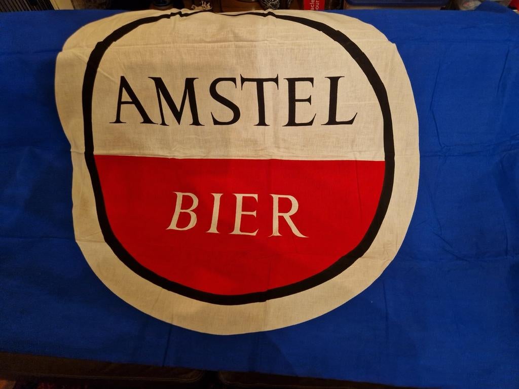 Vintage Amstel Bier Vlag - Linnen - 120x180 cm - Nieuwstaat, Ophalen of Verzenden, Zo goed als nieuw, Overige typen, Amstel