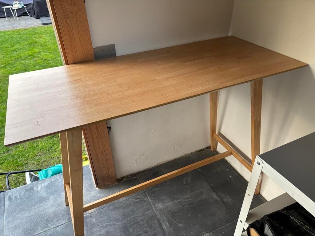 SKLUM bartafel 140X60 hout/kerhen, Ophalen, Zo goed als nieuw